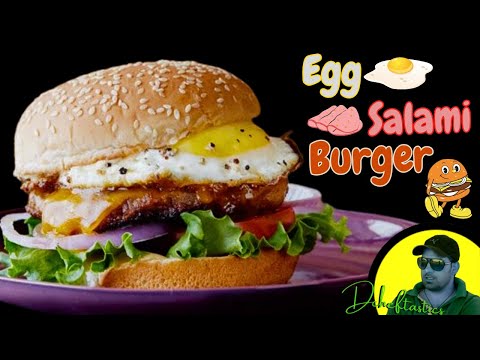 Quick & Easy Egg Salami Burger | Egg Burger Recipe | Easy Burger Recipe | Quick Breakfast Recipes