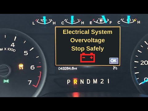 “Electrical System Overvoltage, Stop Safely” warning in Ford