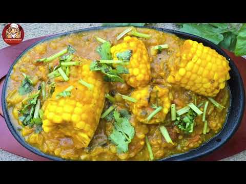 Masala Corn Cob Curry Recipe/ Bhutta ki Sabji/Sweetcorn Potato Curry