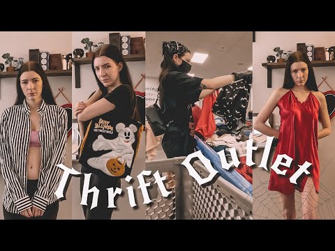 Goodwill Outlet Thrift With Me & Haul | spooky, witchy, cozy aesthetic