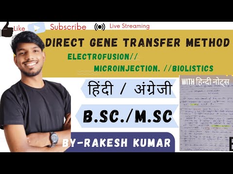 direct gene transfer method।Electrofusion।BIOLISTICS(gene gun)।microinjection। electrofusion inhindi