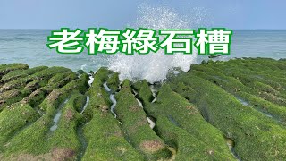 新北市石門老梅綠石槽，將海岸染成鮮綠的色彩，是春季限定的美景！2023.03.22