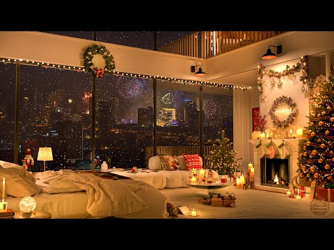 Cozy Bedroom - Christmas Nights in Jazz 2025 🎄 | Cozy Fireplace Vibes with Serene Holiday Tunes