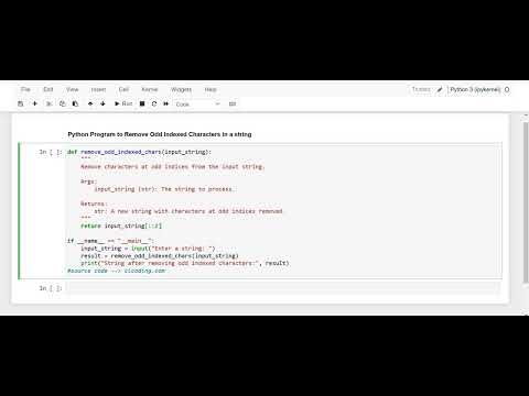 Day 64 : Python Program to Remove Odd Indexed Characters in a  string