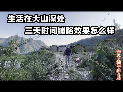 花三天时间铺好的路就这样子的一个效果，大家觉得好看吗？