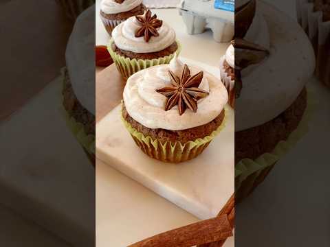 GINGERBREAD CUPCAKES WITH CHAI CREAM CHEESE FROSTING | Whole Wheat + Date Sweetened!