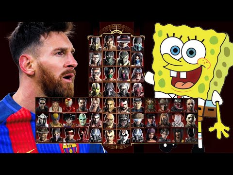 Mortal Kombat 9 - MESSI 👽 & SPONGEBOB SQUAREPANTS 🧽 - Expert Tag Ladder - Gameplay @(1080p) 60ᶠᵖˢ ✔