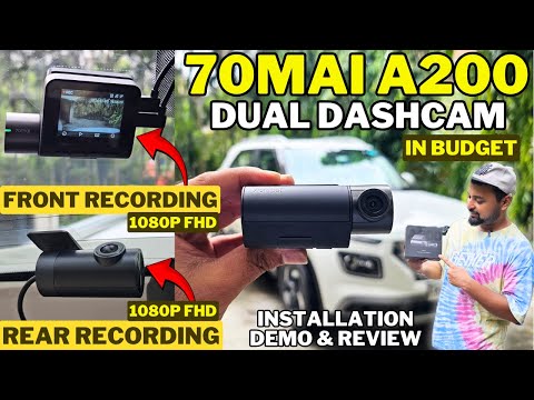 BEST QUALITY DUAL DASHCAM For Car Safety 70mai A200 | Front & Rear Camera Installation Demo & Review