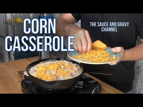 Corn Casserole Recipe | Homemade Creamy Cheesy Corn Ham and Bacon Casserole | Creamed Corn Side Dish