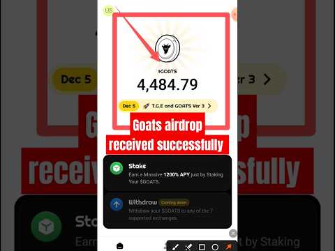 Goats airdrop withdrawal | goatsairdrop| Goats Airdrop received 💯| goats airdrop snapshots| Goats