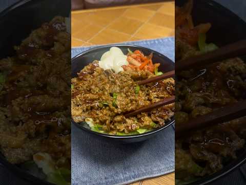 牛肉で作るケバブ丼バーベキューソース