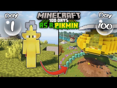 I Survived 100 days as a Pikmin - Minecraft