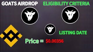 Goats Airdrop: Eligibility Criteria, Snapshot Details, and Listing Date Explained