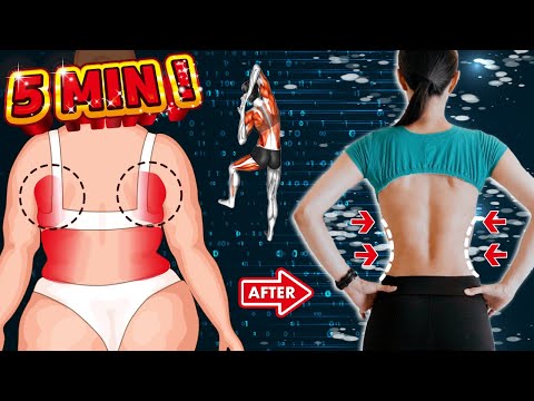 5 Min❗️Back Fat + Bra Bulge + Small Waist Workout 🔥For Hourglass Figures⏳