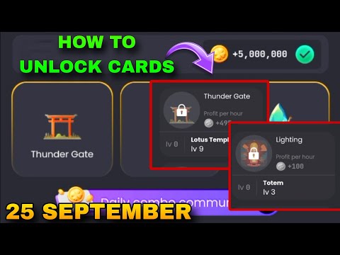 ZenCoin Daily Combo 25 September | How To Unlock Cards In ZenCoin | Thunder Gate Card Lock Problem