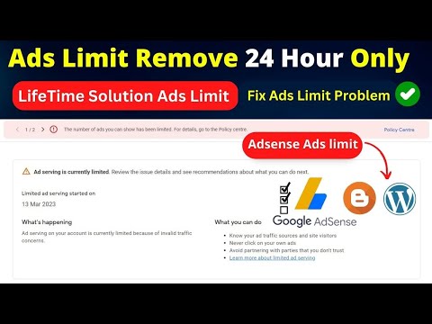 How to Remove Ad Serving Limit on Google AdSense in 1 Day | ad serving has been limited 2023