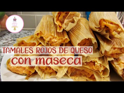 Tamales Rojos de Queso | Masa para tamales con maseca