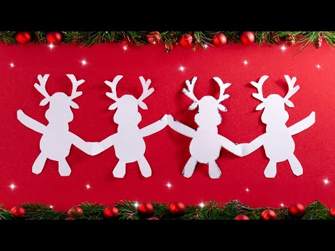 Cutting Paper Art Designs for Christmas Decoration ❄️ How to make Santa Claus`s reindeer garland