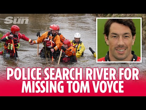 Police wade through river in search for missing rugby player Tom Voyce after Storm Darragh