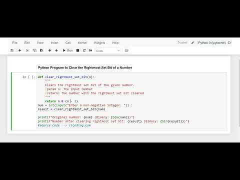 Day 48: Python Program To Clear Rightmost Set Bit of  a Number