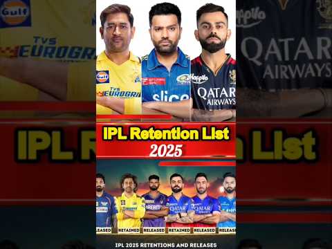 IPL 2025 RETENTION||#rcb #csk #ipl #ipl2024 #IPL2025 #iplretention #iplauction #viratkohli #msdhoni