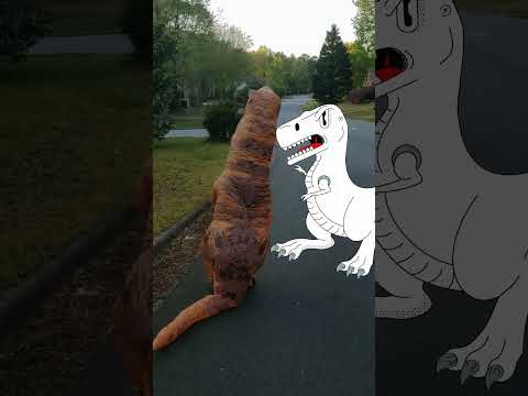 Dinosaur ADVENTURE! Imagination play time in silly dino costume