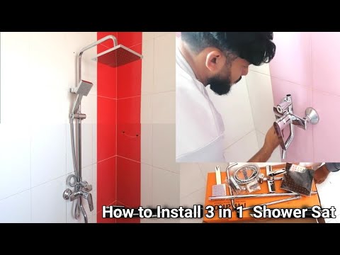 How to Install 3 in 1 Rain Bathroom Shower Set - Step by Step DIY | Shower 3 Function Silver Square