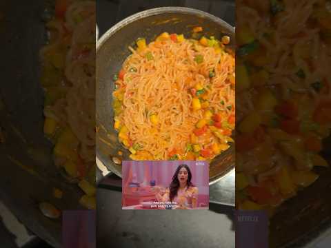 Trying *JANHVI KAPOOR’S* Noodle Recipe! 😳 Gochujang Noodles 🍜 #ashortaday