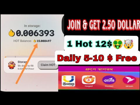 Join & get 2.50 Dollar Free 🤑🔥 | Daily income 5-10 Dollar Free🤯🔥 Near Hot mining Join link 👇