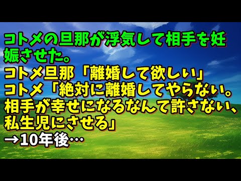 【スカッとひろゆき】コトメの旦那が浮気して相手を妊娠させた。コトメ旦那「離婚して欲しい」コトメ「絶対に離婚してやらない。相手が幸せになるなんて許さない、私生児にさせる」→10年後…