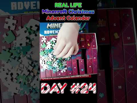 Opening a REAL LIFE Minecraft Christmas Advent Calendar Day #24