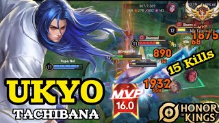 16 kills!! Ukyo Tachibana The Best Sword Master |Honor of Kings HoK Jungle Gameplay  #honorofkings