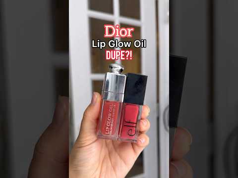 Comparing #Dior #LipOil #Rosewood to NEW #elf Glow Reviver Lip Oil! #comparison #dupes #newmakeup