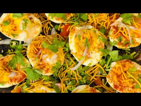 Boiled Egg Chaat And Egg Bonda #food #cooking #recipe #eggrecipe #streetfood #asmrkitchenfood #asmr