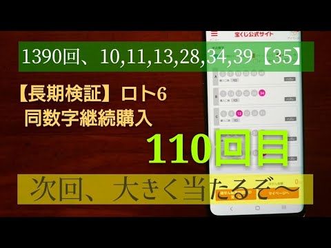 【長期検証】ロト6同数字継続購入！110回目