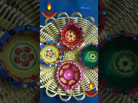 decorated diyas #diyadecorationideasathome#diyadecorationathome