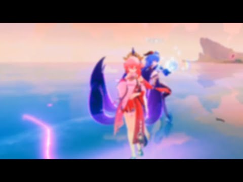 Yae Miko and Ganyu ult combo🌸❄️|Genshin Impact