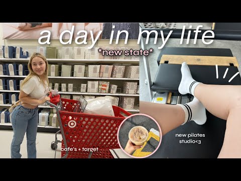 my FIRST day in my new state *moving vlog 2* | new pilates studio, cleaning, target run