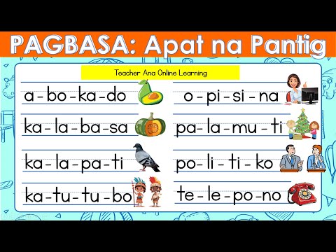 Mga Salitang may APAT na PANTIG ll FILIPINO Reading Lesson ll UNANG HAKBANG sa Pagbasa