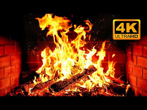 🔥 Cozy Fireplace 4K (12 HOURS). Fireplace with Crackling Fire Sounds. Fireplace Ambience