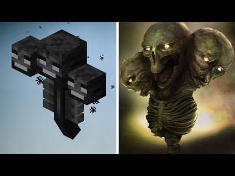 比較：実生活でのMinecraft（モブ、動物、ボス）