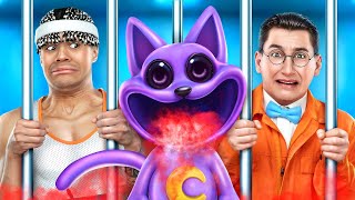 Jock and Nerd vs CATNAP! Funny Lifehacks by Smiling Critters in Prison! STUPID vs SMART Student