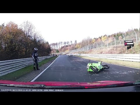 Touristenfahrten, crashed biker behind corner...