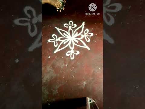 Simple 2×2 dots rangoli for beginners #easy #rangoli