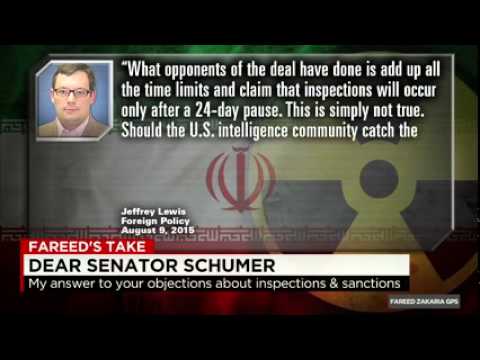 CNN News August 16 2015 Fareed writes open letter to Sen  Schumer on Iran deal