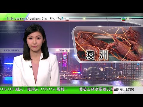 無綫TVB 1000 一小時新聞｜中方指已恢復澳洲龍蝦口岸常規檢驗檢疫｜【大熊貓龍鳳胎】兩姊弟拆開首份聖誕禮物 看來很滿意｜拜登簽國會法案 正式定白頭鷹為美國國鳥｜20241226 TVB News