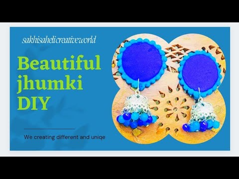 colourfull jhumki ,DIY,easy handmade jewellery,sakhisaheli, creative jewellery,matching jewellery