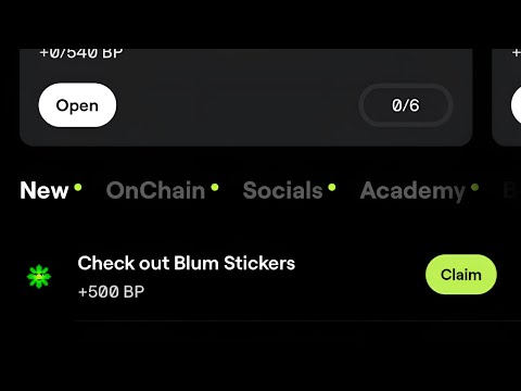 Check Out Blum Stickers |Blum New Task Check Out Blum Stickers |Check Out Blum Stickers +500 BP Code