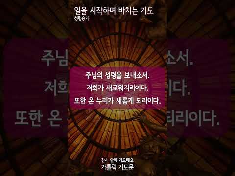 [가톨릭 기도문] 일을 시작하며 바치는 기도, 성령송가 (#shorts , 남자성우)