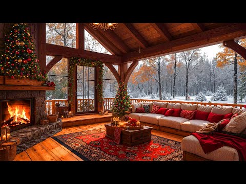 Warm Christmas Jazz Instrumental Music & Cozy Christmas Balcony Ambience 🎄 Christmas Jazz Music 2025